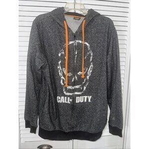 Call of Duty Black Ops COD Video Game Hoodie Gray Black Mens Large Zip Up Xbox